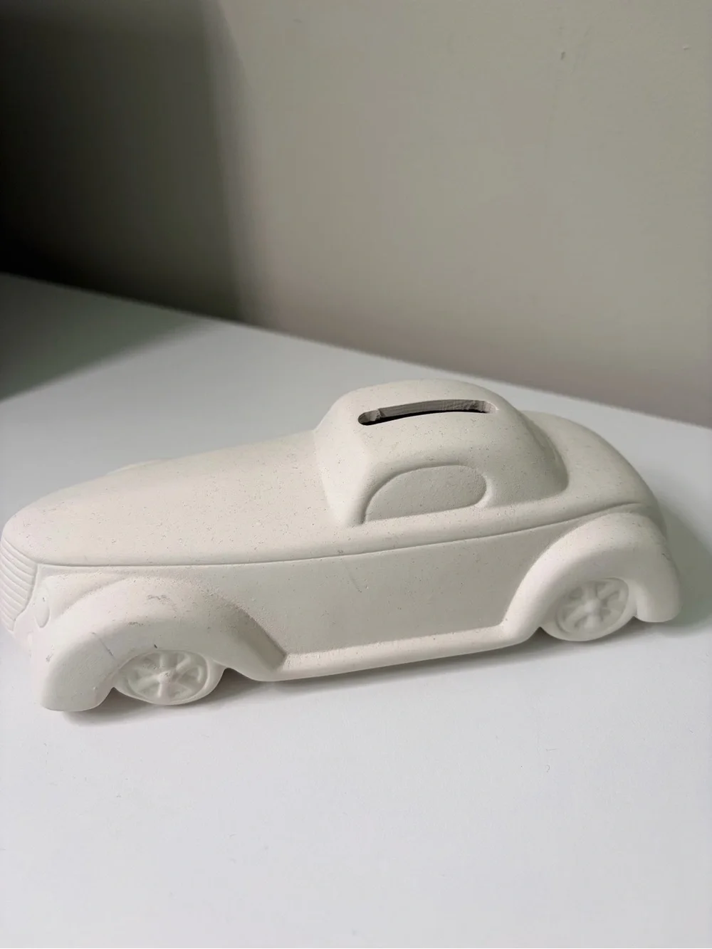 White Ceramic Car Bank
